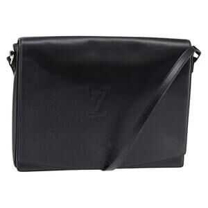 LOUIS VUITTON Opera line Rhodes Shoulder Bag Leather Black M63912 LV Auth 144784